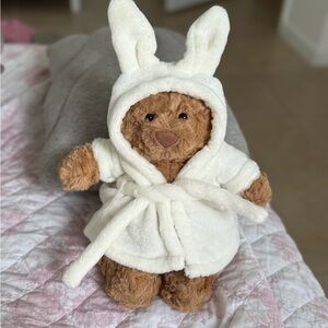 Jellycat Bartholomew Bear Bathrobe with Bunny Ears Easter Gift
